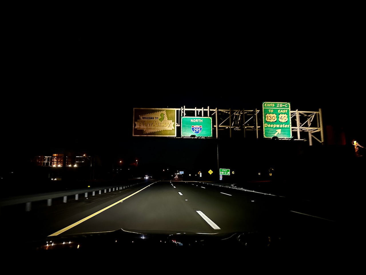 Welcome to New Jersey sign over highway.