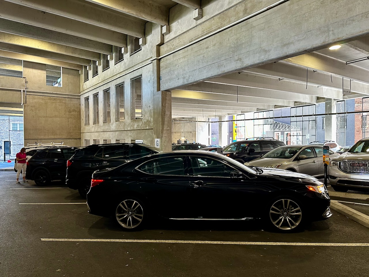 2020 Acura TLX parked in indoor parking garage